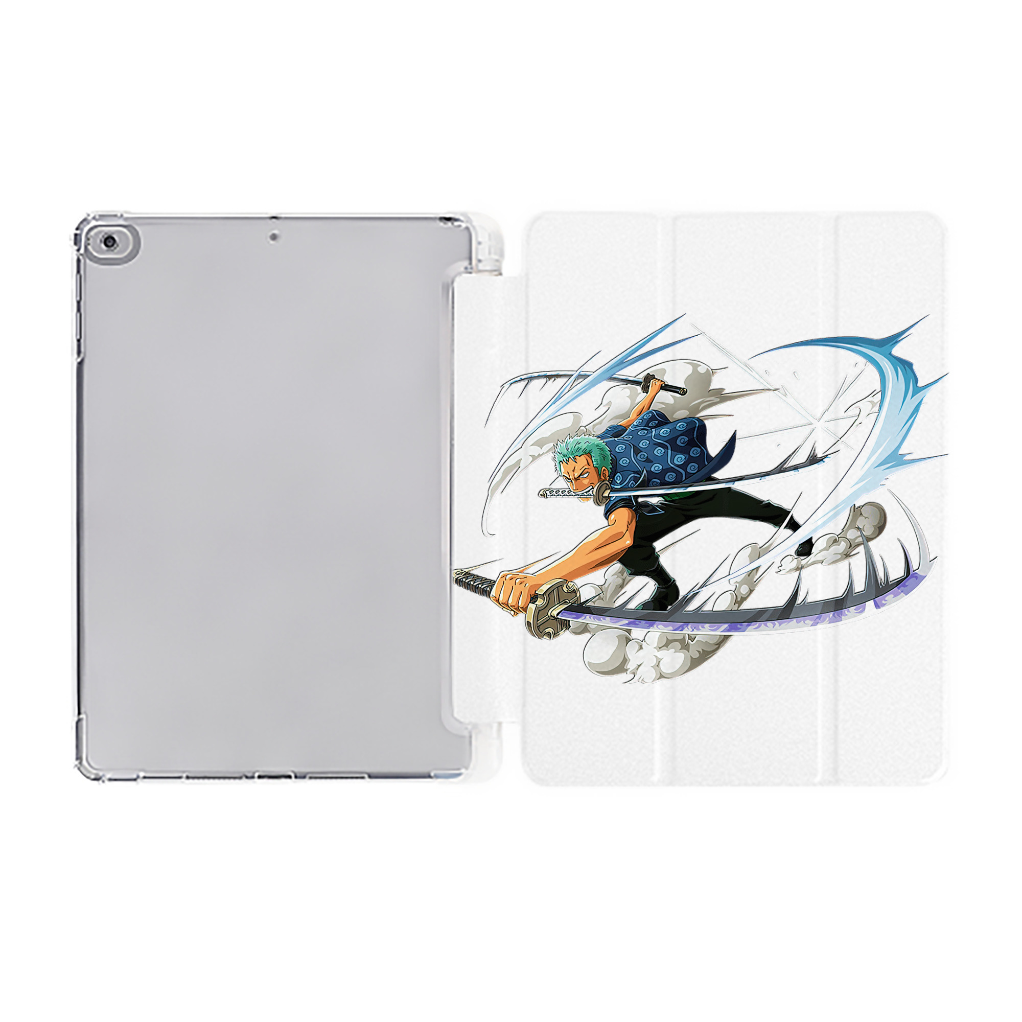 （画像用） ワンピース ロロノア・ゾロ ONE PIECE Roronoa Zoro IPad ケース ペン収納付き 三つ折りスタンド PUレザー×シリコン 対応機種9.5/10.5/10.9インチ